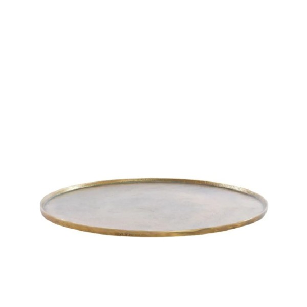 Bandeja redonda metal bronce 50x1,5cm decorativa | Tapidecor