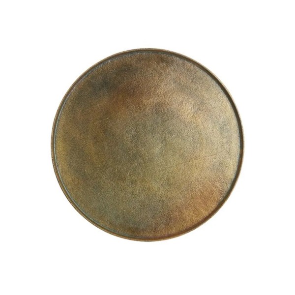 Vassoio rotondo in metallo bronzo Ø50x1,5 cm
