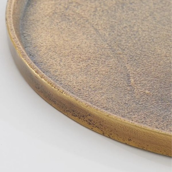Vassoio rotondo in metallo bronzo Ø50x1,5 cm