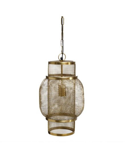 LAMPARA TECHO HIERRO ORO REDONDA 25X25X45