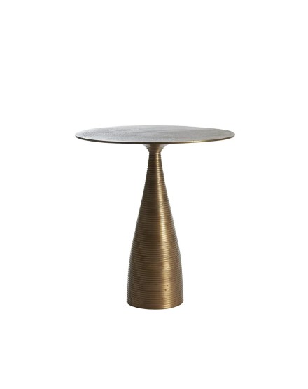 Mesa auxiliar tapa redonda metal bronce  52X52X57 CM