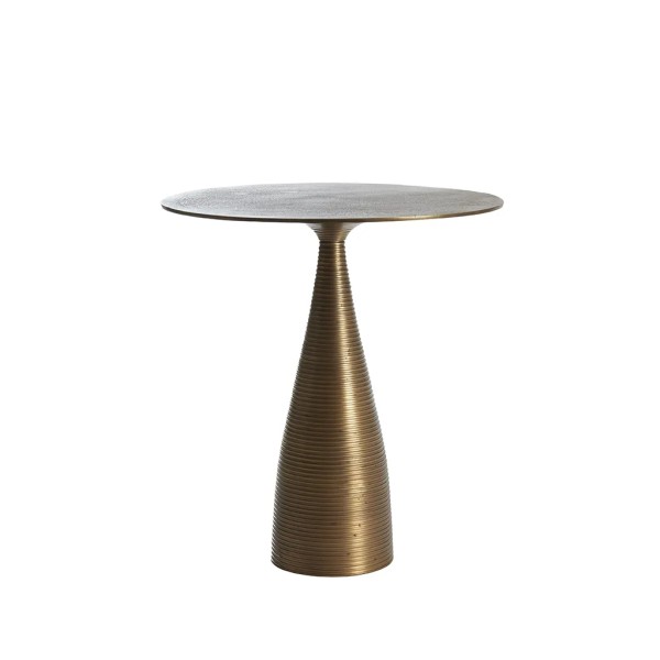 Mesa auxiliar redonda metal bronce 57x52cm elegante | Tapidecor