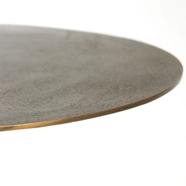 Mesa auxiliar tapa redonda metal bronce  52X52X57 CM