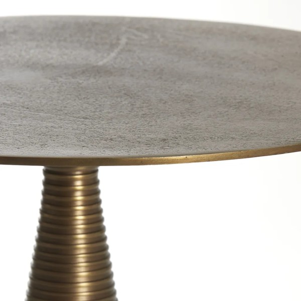 Mesa auxiliar tapa redonda metal bronce  52X52X57 CM