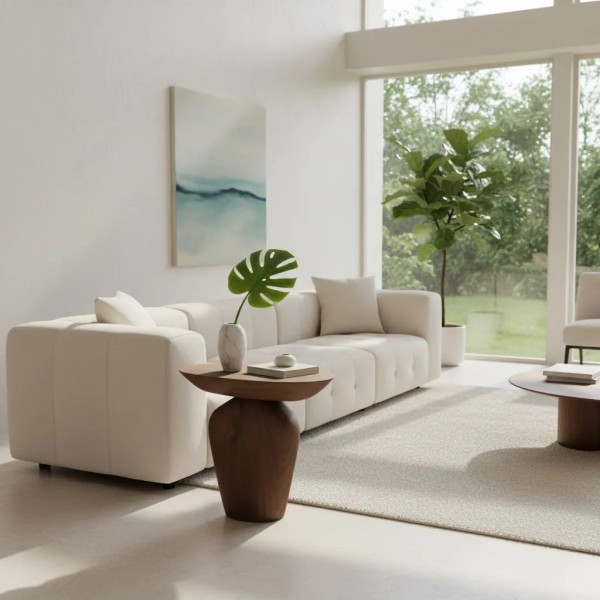 Mesa auxiliar madera de mango 55x35cm natural | Tapidecor