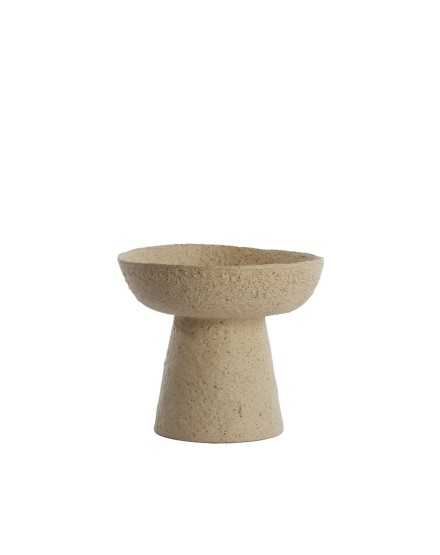 Plato elevado arena y marrón 21x18cm decorativo | Tapidecor