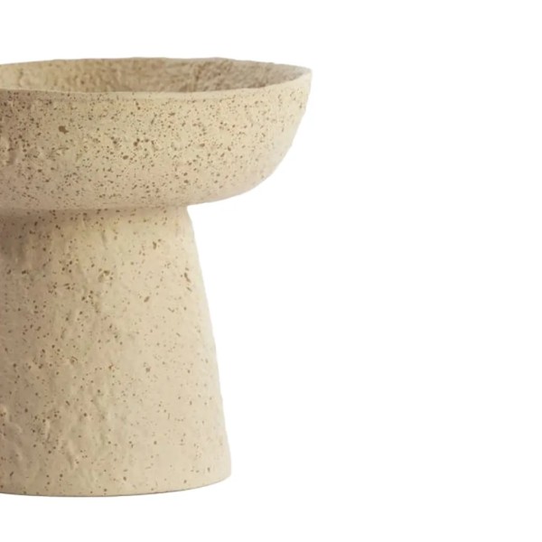 Plato elevado arena y marrón 21x18cm decorativo | Tapidecor