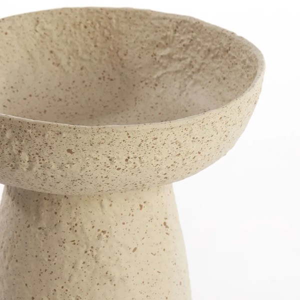 Plato elevado arena y marrón 21x18cm decorativo | Tapidecor