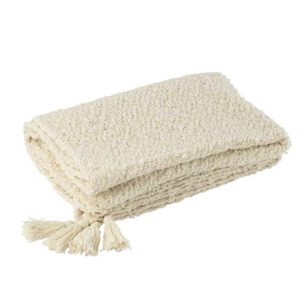 Pleid Borlas Algodón tono crema  180X130X1 CM