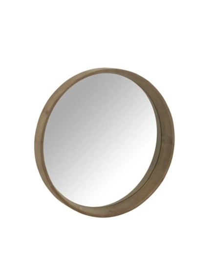 Espejo redondo borde madera  MDF 91x8x91 CM