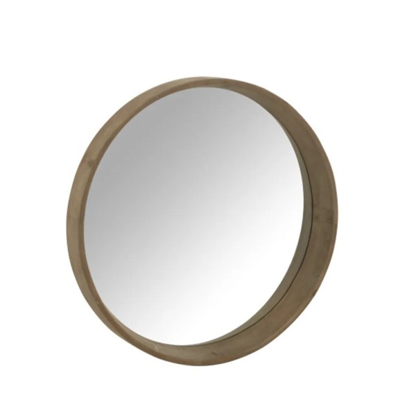 Espejo redondo borde madera  MDF 91x8x91 CM