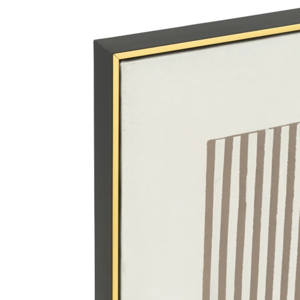 Cuadro blanco rayas marrón verticales 120x80cm | Tapidecor