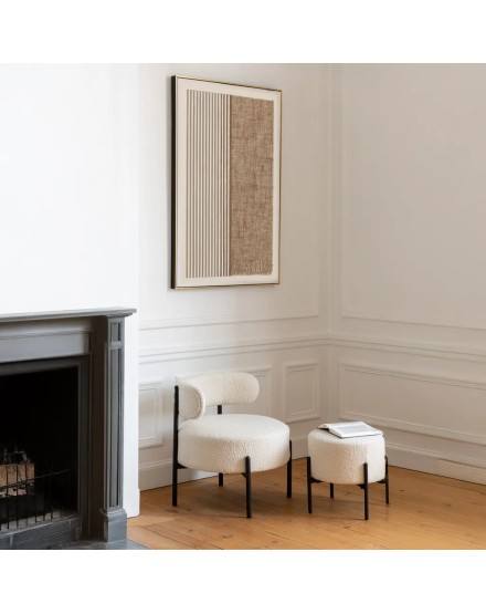 Cuadro blanco rayas marrón verticales 120x80cm | Tapidecor 2