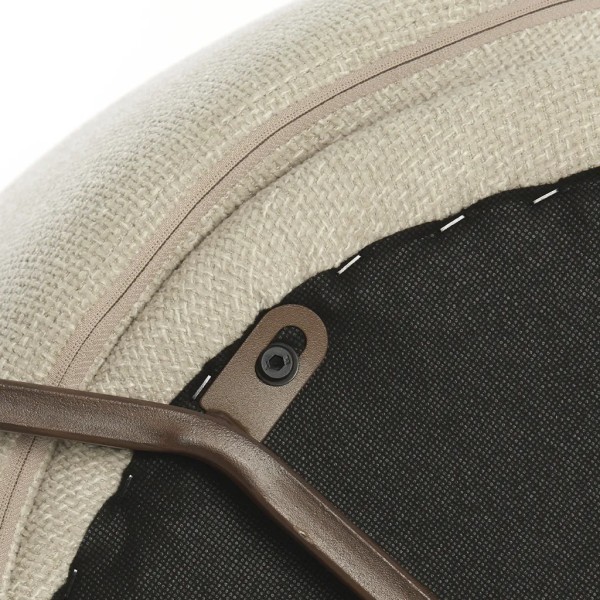 Silla tapizada beige patas metal marron 57X56X74 CM