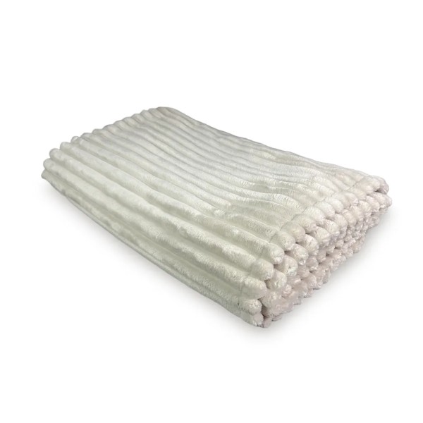 Manta pie cama pana blanca mullida  230X140