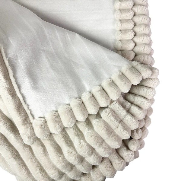 Manta pie cama pana blanca mullida  230X140