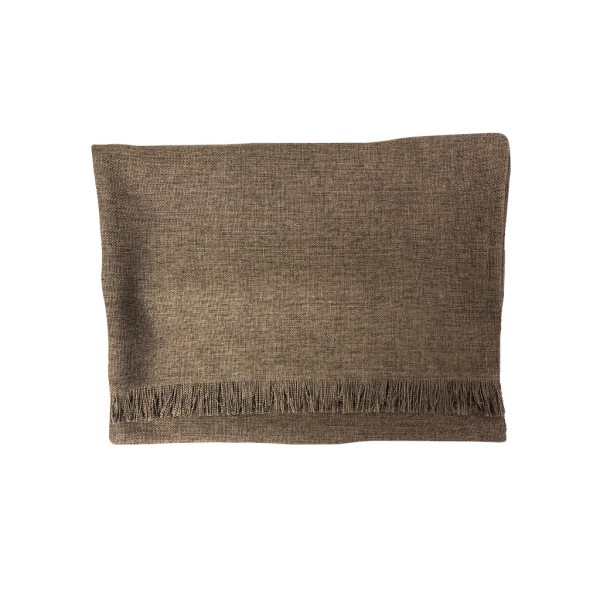 Manta marrón remate desflecado | Decoración de hogar | Tapidecor