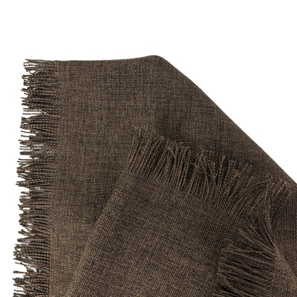 Manta marrón remate desflecado | Decoración de hogar | Tapidecor