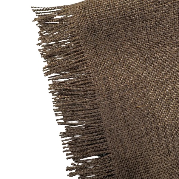 Manta marrón remate desflecado | Decoración de hogar | Tapidecor