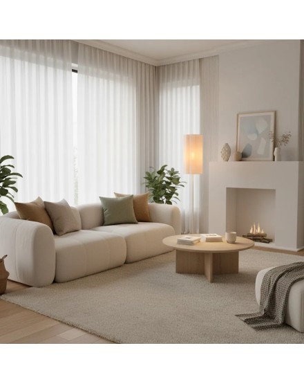 Lámpara pie crema tulipa flor - Iluminación elegante y moderna | Tapidecor 2