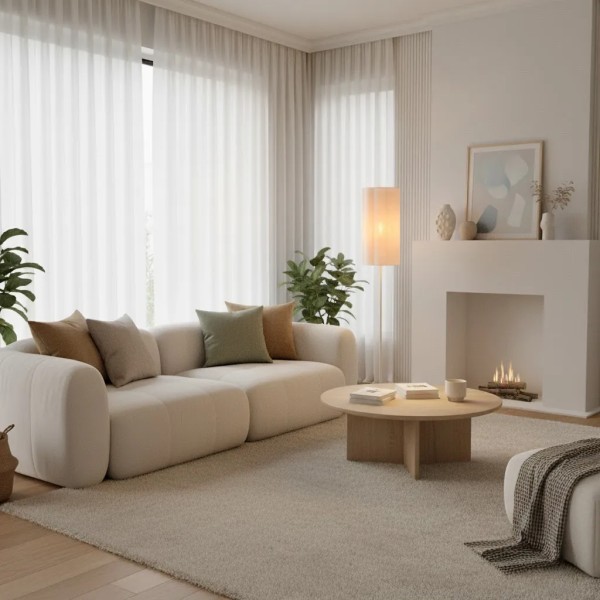 Lámpara pie crema tulipa flor - Iluminación elegante y moderna | Tapidecor