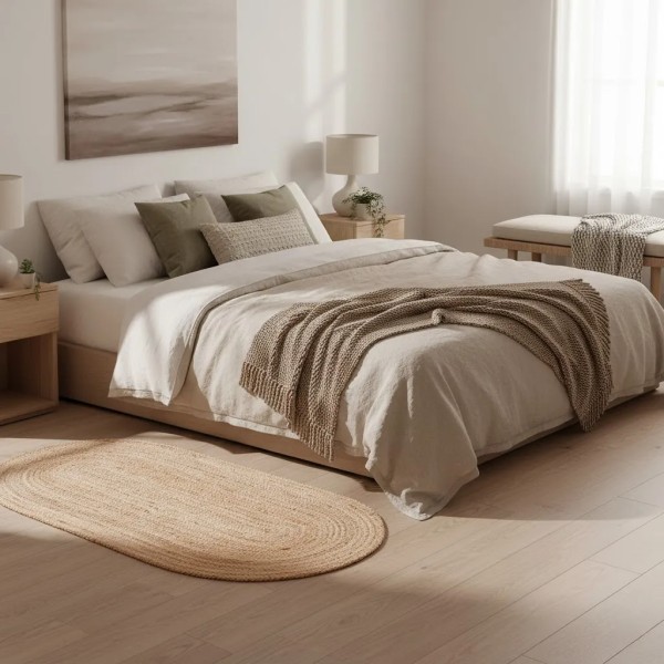 Alfombra ovalada de yute natural | Diseño rústico para tu hogar | Tapidecor