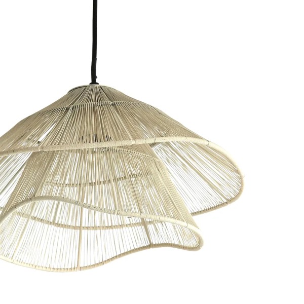 Lámpara colgante de metal en forma de flor color crema | Iluminación elegante para tu hogar | Tapidecor