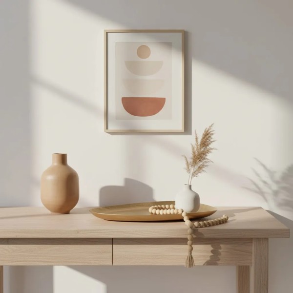 Bandeja decorativa dorada asimétrica para sala de estar | Decoración elegante y moderna | Tapidecor