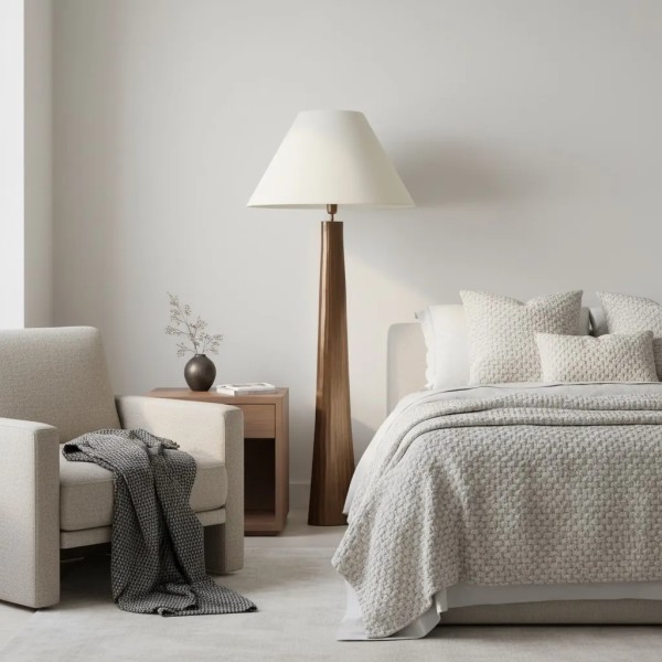 Lámpara de suelo marrón-bronce 34X12X119 CM | Iluminación elegante y moderna | Tapidecor