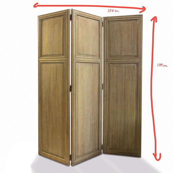 BIOMBO SEPARADOR 3 PUERTAS MAD ERA NATURAL DESGASTADA 150X180