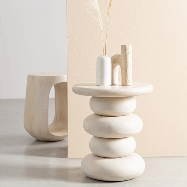 Mesa auxiliar mango blanco roto - Mueble moderno y elegante | Tapidecor