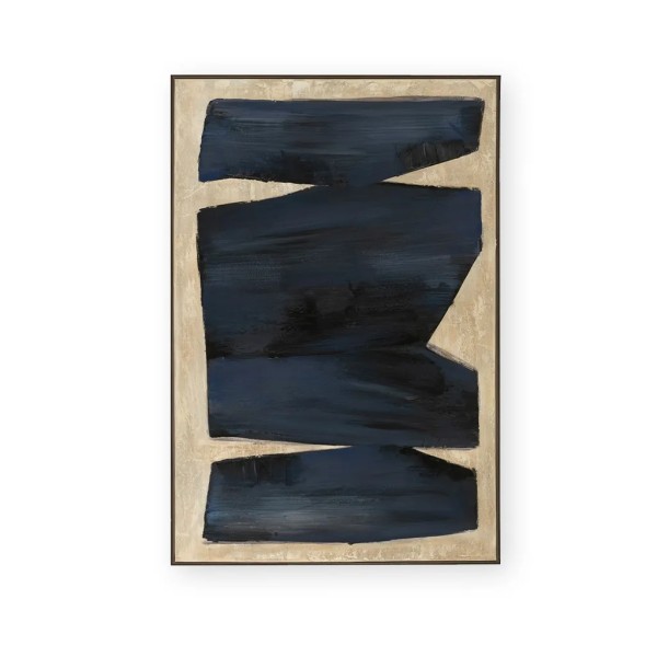 Cuadro abstracto azul y beige en lienzo | Tapidecor