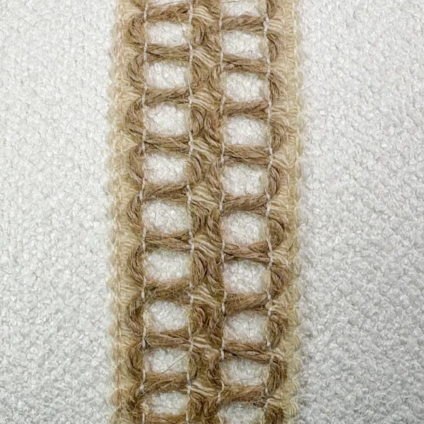 Cojín cilindro redondo blanco rayas camel 70X20 Relleno incluido