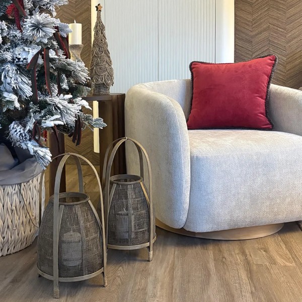 Cojín tono Burdeos Cordón Topo 50x50 Relleno premium incluido