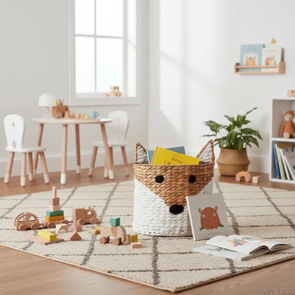 Cesto infantil fibra natural decoración | Tapidecor