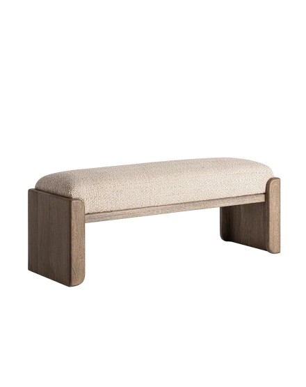 Banqueta de yute y madera natural para dormitorio | Tapidecor