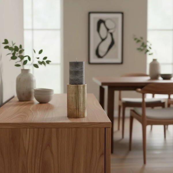 Candelabro-portavelas dorado artesanal 22x13 | Tapidecor