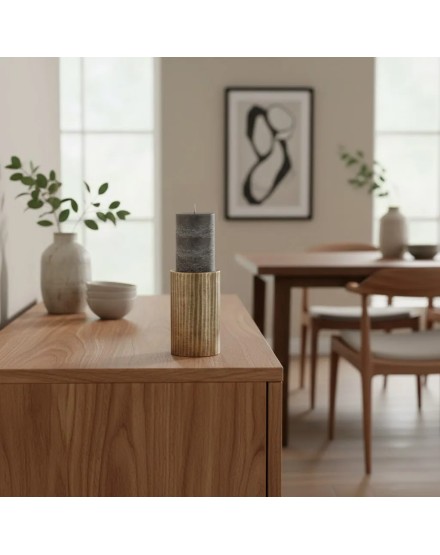 Candelabro-portavelas dorado artesanal 29x13 | Tapidecor 2