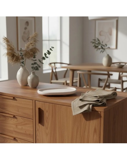 Bandeja de cemento ecológico beige artesanal | Tapidecor 2