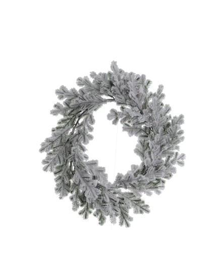 Corona de pino nevada decorativa 32 cm | Tapidecor