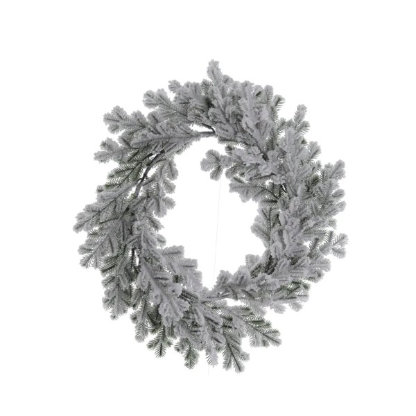 Corona de pino nevada decorativa 32 cm | Tapidecor