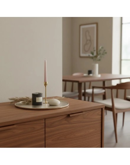 Bandeja metálica dorada decorativa 60 cm | Tapidecor 2