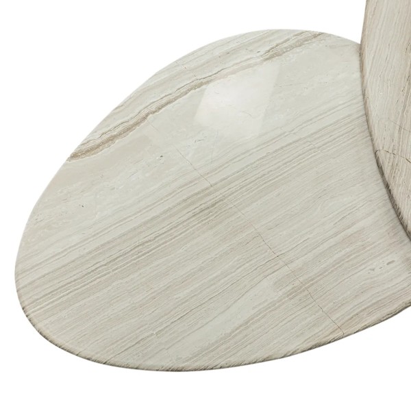 Mesa de centro mármol blanco patas grises  Formas orgánicas 100X60X40,5 CM