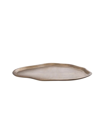Bandeja forma orgánica metal Dorado S 25X40X2 CM
