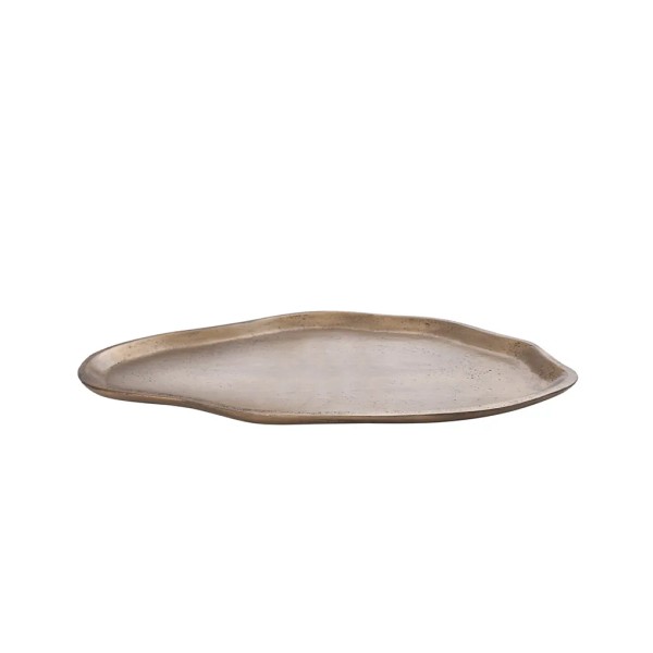 Bandeja dorada orgánica de aluminio artesanal | Tapidecor