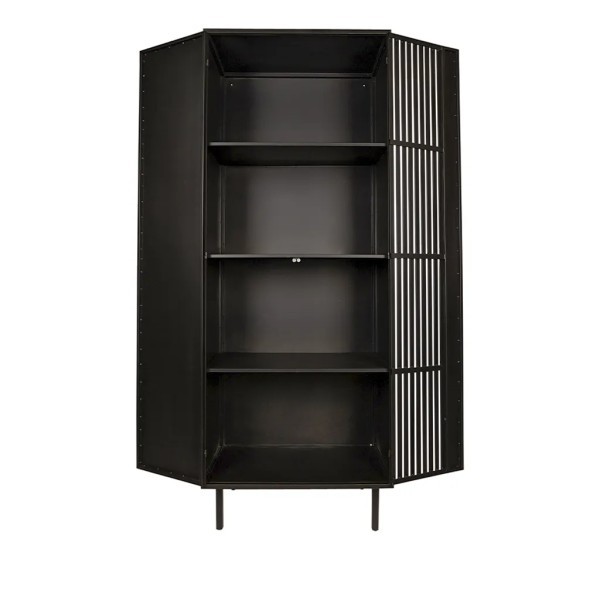 Armario negro y dorado de metal para comedor | Tapidecor