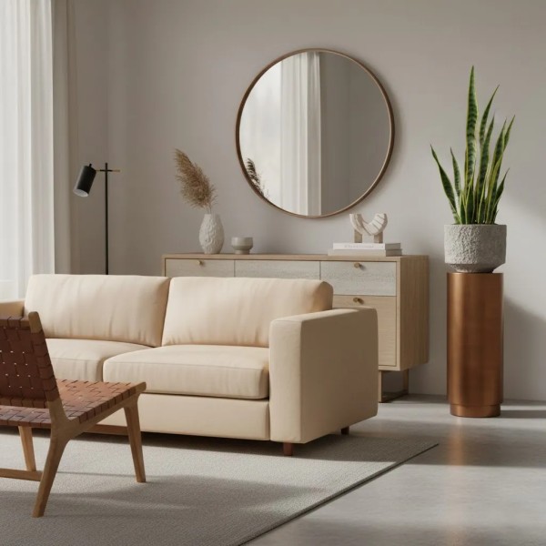 Macetero de metal bronce alto 80 cm | Tapidecor