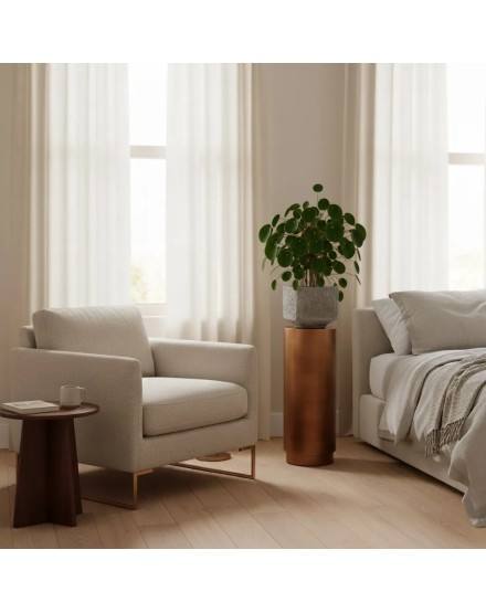 Macetero de metal bronce alto 100 cm | Tapidecor 2