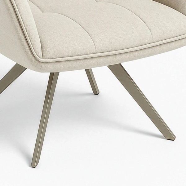 Sillón tapizado beige con patas crema | Tapidecor