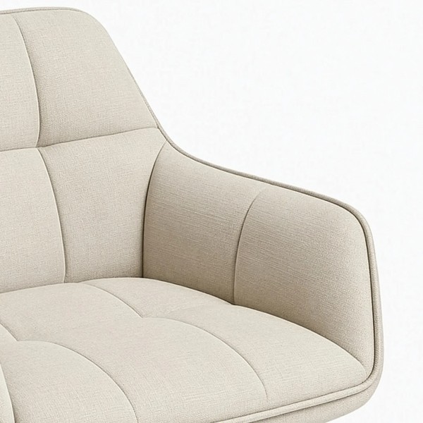 SILLON TAPIZADO BEIGE PATAS CREMA  66X62X85 CM
